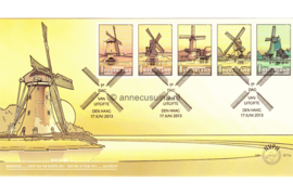 Nederland NVPH E677 Onbeschreven 1e Dag-enveloppe Nederlandse Molens op 2 enveloppen 2013