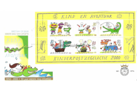 Nederland NVPH E427a Onbeschreven 1e Dag-enveloppe Blok Kinderzegels  2000