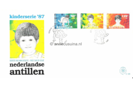 Nederlandse Antillen (Postdienst) NVPH E196 (E196PO) Onbeschreven 1e Dag-enveloppe Kinderzegels 1987