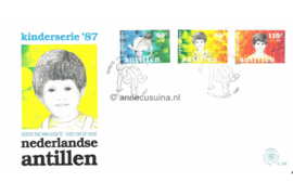 Nederlandse Antillen (Postdienst) NVPH E196 (E196PO) Onbeschreven 1e Dag-enveloppe Kinderzegels 1987
