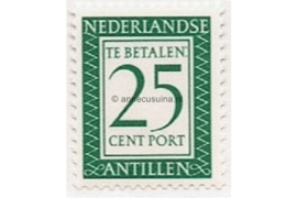 Nederlandse Antillen NVPH P55 Postfris (25 cent) Cijfer en waarde in rechthoek. Inschrift Nederlandse Antillen. 1952-1959