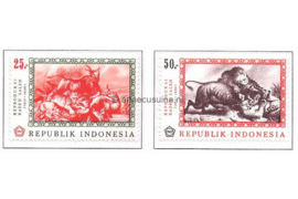 Indonesië Zonnebloem 592-593 Postfris Schilderijen van de Indonesische schilder Raden Saleh (1812-1880) 1967