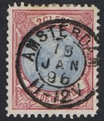 Nederland NVPH 47A (Amsterdam) Gestempeld FOTOLEVERING (2 1/2 Gulden) Prinses Wilhelmina met hangend haar 1893-1896