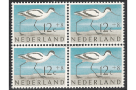 Nederland NVPH 755 Postfris (12+8 cent) (Blokje van vier) Zomerzegels, vogels 1961