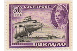 Curaçao NVPH LP34 Gestempeld (50 cent) Koningin Wilhelmina met verschillende voorstellingen 1942