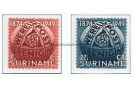Suriname NVPH 278-279 Postfris 75 jaar Wereldpostvereniging (U.P.U.) 1949