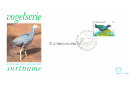 Republiek Suriname Zonnebloem E100 B Onbeschreven 1e Dag-enveloppe Blok Vogelserie 1985