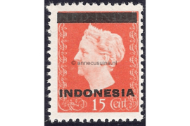 Indonesië Zonnebloem 1D / NVPH 351b Ongebruikt FOTOLEVERING (15 cent) Hulpuitgifte. Opdruk Indonesië in zwart op zegels der uitgifte 1945 en 1948 1948-1949