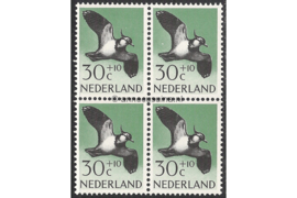 Nederland NVPH 756 Postfris (30+10 cent) (Blokje van vier) Zomerzegels, vogels 1961
