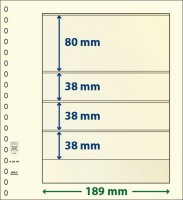 Hagelnieuw & Afgeprijsd! Lindner T-Blanco blad met 4 stroken (Lindner 802405P) (per 10 stuks)