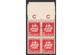 NVPH 165 Postfris  FOTOLEVERING (6 cent) (Blokje van vier) Scheepje 1936