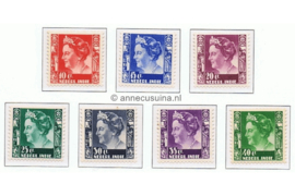 Nederlands Indië NVPH 253-259 Gestempeld Koningin Wilhelmina Kreisler Met Watermerk 1939-1940