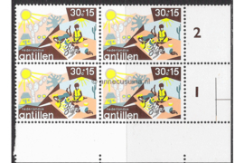 Nederlandse Antillen NVPH 517 Postfris (30+15 cent) (Blokje van vier) HOEKSTUK Kinderzegels 1975