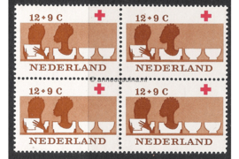 Nederland NVPH 798 Postfris (12 + 9 cent) (Blokje van vier) 100 jaar Rode Kruis 1963