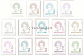Nederland NVPH 1488-1501/1581-1582 Postfris Koningin Beatrix (Inversie). Nieuwe uitvoering van de zegels 1981-1990 1991-2001