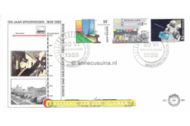 Nederland NVPH E266 Onbeschreven 1e Dag-enveloppe 150 jaar Spoorwegen 1989