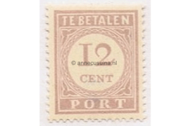 NVPH P23 Postfris (12 cent) Cijfer en waarde in lila. Uitsluitend Type I 1913-1931