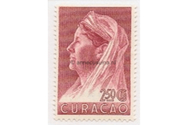 Curaçao NVPH 137 Postfris (2 1/2 Gulden) Koningin Wilhelmina met sluier, Groter formaat, Hoge waardes 1936