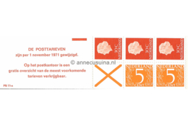 Nederland NVPH PB 11aF Postfris Postzegelboekje 2 x 5ct cijfer v. Krimpen + 3 x 30ct Juliana 1972