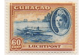 Curaçao NVPH LP35 Gestempeld (60 cent) Koningin Wilhelmina met verschillende voorstellingen 1942