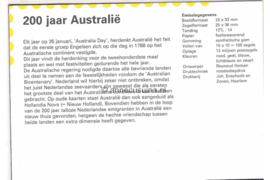 Nederland NVPH M59 (PZM59) Postfris Postzegelmapje 200 jaar Australie 1988