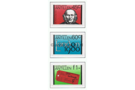 Nederlandse Antillen NVPH 659-661 Postfris Zegels uit blok London 1980 Sir Rowland Hill 1980