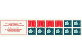 Nederland NVPH PB 8bF Postfris Postzegelboekje 4 x 1ct cijfer v. Krimpen + 8 x 12ct Juliana 1969
