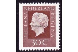 Nederland NVPH 941J Postfris Linkerzijde ongetand (30 cent) Koningin Juliana ('Regina') 1974-1975