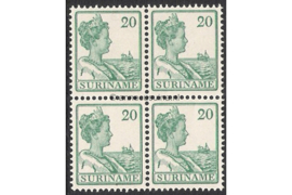 Suriname NVPH 92 Postfris (20 cent) (Blokje van vier) Koningin Wilhelmina 1915-1926