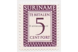 NVPH P50 Postfris (5 cent) Cijfer en waarde in rechthoek. Inschrift Suriname 1956