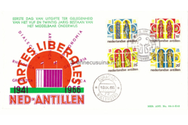 Nederlandse Antillen NVPH E43b (Uitgave met "Artes Liberales" Onbeschreven 1e Dag-enveloppe 25 jaar Middelbaar Onderwijs 1966