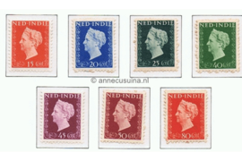 Nederlands Indië NVPH 337-343 Gestempeld (bep. serie) Koningin Wilhelmina Hartz