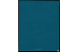 2eHands / Redelijke-Matige Staat Blauw met 1 gouden wereld postzegelembleem Insteekboek 16 Witte Bladzijden / 6 Hoogglans Stroken / Dubbele Pergamijn tussenbladen