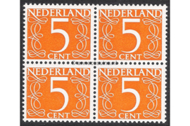 Nederland NVPH 465b Postfris FOSFOR (5 cent) (Blokje van vier) Cijfer van Krimpen 1946-1957