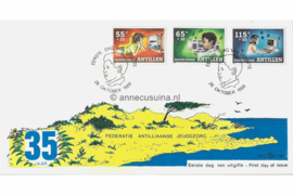 Nederlandse Antillen (SE-serie) NVPH E206 (E206S met nr. E199) Onbeschreven 1e Dag-enveloppe Kinderpostzegels 1988