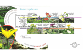 Nederland NVPH E435a Onbeschreven 1e Dag-enveloppe Blok Zomerzegels  2001