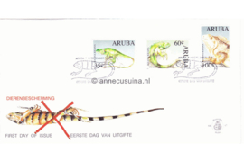 Aruba NVPH E47 Onbeschreven 1e Dag-enveloppe Bedreigde diersoorten, Juana 1993