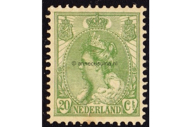 Nederland NVPH 68 Ongebruikt FOTOLEVERING (20 cent) Koningin Wilhelmina (bontkraag) 1899-1921