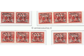 Nederland NVPH 356a-356d Postfris Guilloche (traliezegels) in zwart op rood op 3 cent type vliegende duif 1926, 1940