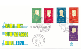 Suriname (Windroos) NVPH E79 (E79Wa) Onbeschreven 1e Dag-enveloppe Kinderpostzegels, Ludwig von Beethoven 1970