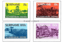 Republiek Suriname Zonnebloem 308-311 Postfris Ter herdenking van het 100-jarig bestaan van de Suikeronderneming Mariënburg 1982