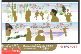 Nederland NVPH M271a+b (PZM271a+b) Postfris Postzegelmapje Decemberzegels 2002