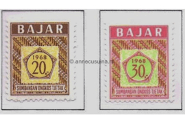 Indonesië Zonnebloem 1-2 Ongebruikt Jaartal 1968 in vijfhoek 1968