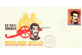 Nederlandse Antillen (Windroos) NVPH E67 (E67Wb/Uitgave zonder logo) Onbeschreven 1e Dag-enveloppe 150ste sterfdag Pedro Luis Brion, vrijheidsstrijder 1971