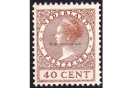 Nederland NVPH 160 Gestempeld (40 cent) Koningin Wilhelmina Veth Zonder watermerk 1924-1926