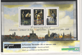 Nederland NVPH M147 (PZM147) Postfris Postzegelmapje Blok Johannes Vermeer 1996