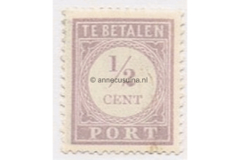 NVPH P17 Postfris (1/2 cent) Cijfer en waarde in lila. Uitsluitend Type I 1913-1931