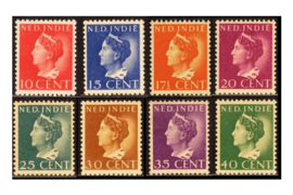 Nederlands Indië NVPH 274-281 Ongebruikt Koningin Wilhelmina 1941