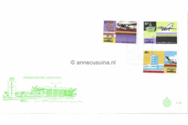 Nederlandse Antillen (Windroos) NVPH E92 (E92Wc/Uitgave Windroos logo naast E92) Onbeschreven 1e Dag-enveloppe 40 jaar Luchthaven Aruba 1975