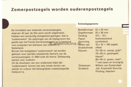Nederland NVPH M108 (PZM108) Postfris Postzegelmapje Zomerzegels, ouderenzegels 1993